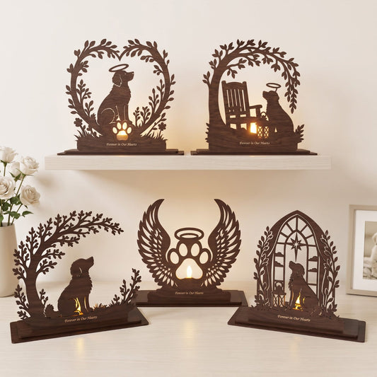 3D Multilayer Dog Memorial Tabletop Plaque SVG DXF Forever in our hearts Pet Loss Sympathy Gift Laser Cut Files Compatible with All Machines